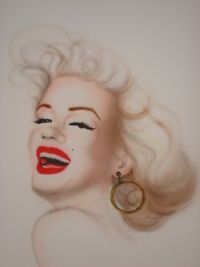 Marilyn op dik papier (airbrush) 30x40 cm € 100